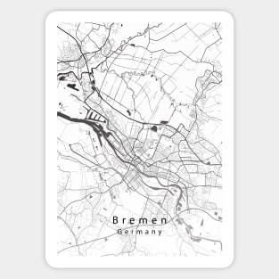 Bremen Germany City Map white Sticker